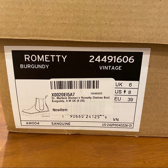 💯 NWB DR. MARTENS ROMETTY - size 8 - Burgundy - Picture 6 of 8